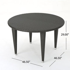 Gelli Outdoor Garden Patio Dining Set 4 Chairs and 1 Table (Gray)