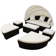 Boni Outdoor Poolside Sunbed With Cushion Daybed (Black)