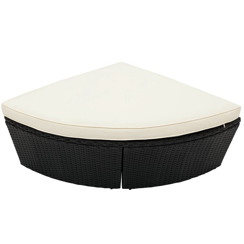 Boni Outdoor Poolside Sunbed With Cushion Daybed (Black)
