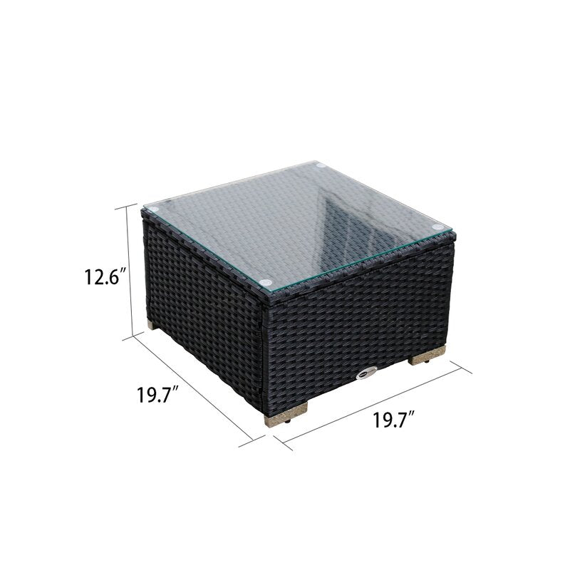 Begin Outdoor Swimming Poolside Lounger (Set of 2) With Side Table (Black)