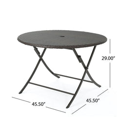 Ferdinando Outdoor Patio Dining Set 4 Chairs and 1 Table (Brown)