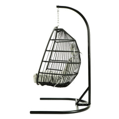 Canali Single Seater Hanging Swing With Stand For Balcony , Garden Swing (Black)