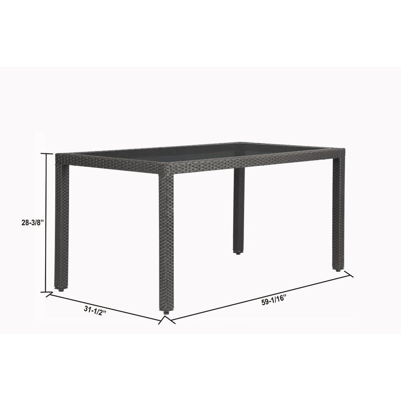 Lombardo Outdoor Patio Dining Set 6 Chairs and 1 Table (Black)