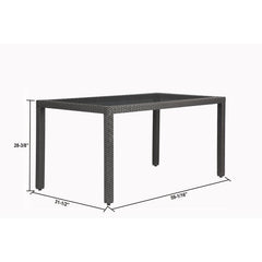 Lombardo Outdoor Patio Dining Set 6 Chairs and 1 Table (Black)