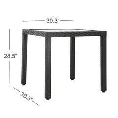 Luca Outdoor Patio Dining Set 4 Chairs and 1 Table (Black)