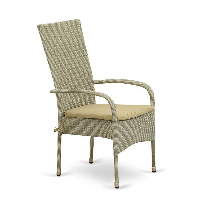 Alessandro Outdoor Patio Dining Set 4 Chairs and 1 Table (Cream)
