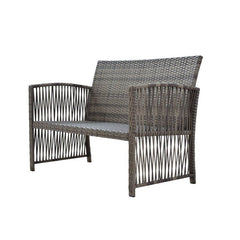 Noele Outdoor Sofa Set 2 Seater, 2 Single seater and 1 Center Table (Silver + White)