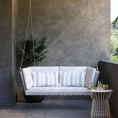 Sebastiano Double Seater Hanging Swing Without Stand For Balcony , Garden Swing (Cream)