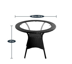 Eka Outdoor Patio Seating Set 2 Chairs and 1 Table Set (Black)