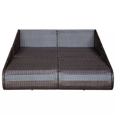 Manna Outdoor Poolside Sunbed With Cushion Daybed (Black/Brown)