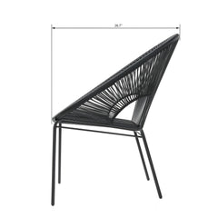 Misht Outdoor Patio Seating Set 2 Chairs and 1 Table Set (Black)