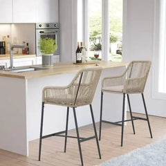 Feliciano Outdoor Patio Seating Set 2 Chairs Set Braided And Rope