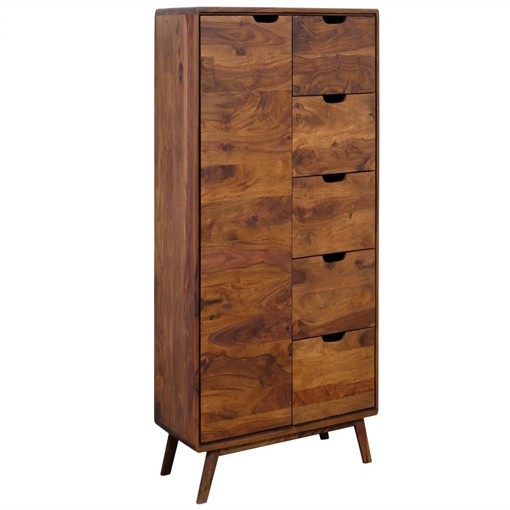 Bangalore Solid Sheesham Wood Tall Storage Cabinet