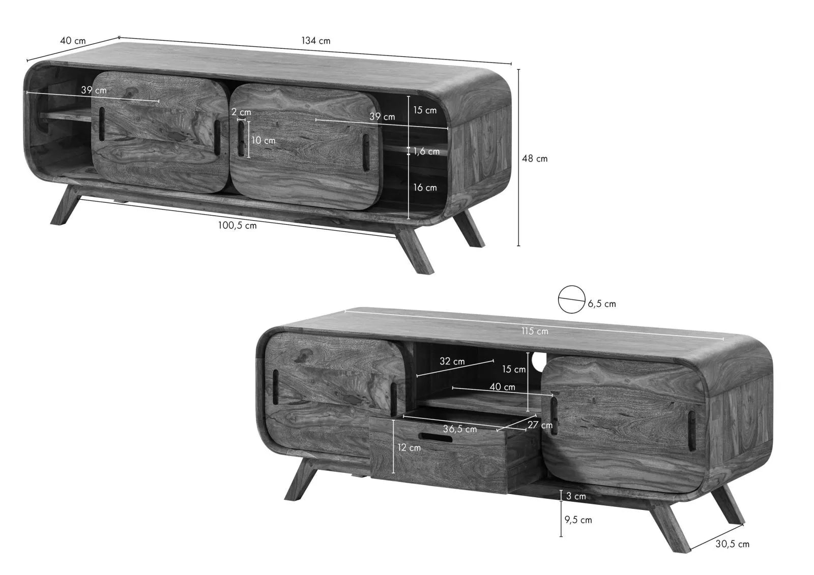 Marwar Solid Sheesham Wood Media Console / TV Unit