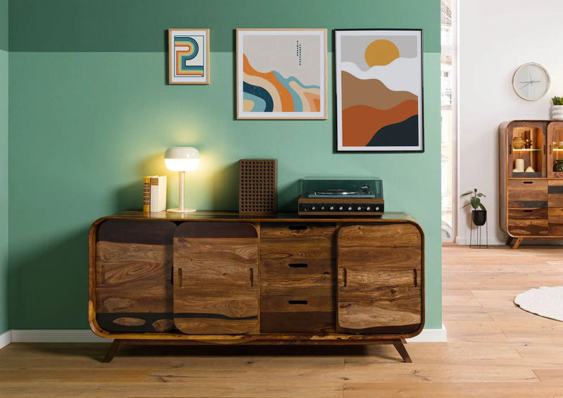 Mid-Century Sheesham Wood Sideboard / Media Console
