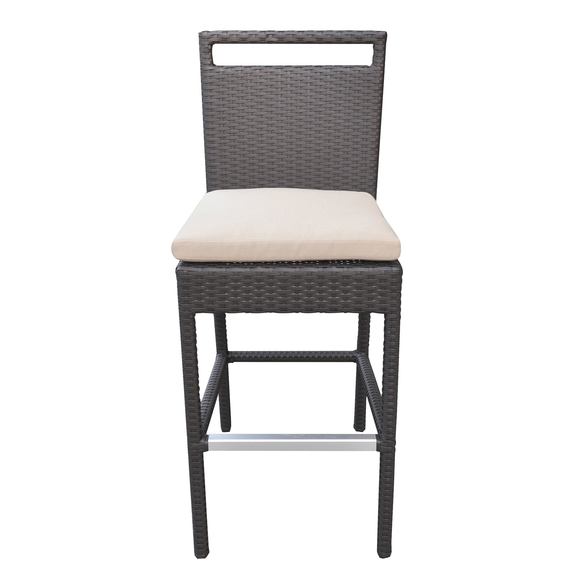 Manfredo Outdoor Patio Bar Sets 4 Chairs and 1 Table (Dark Brown)
