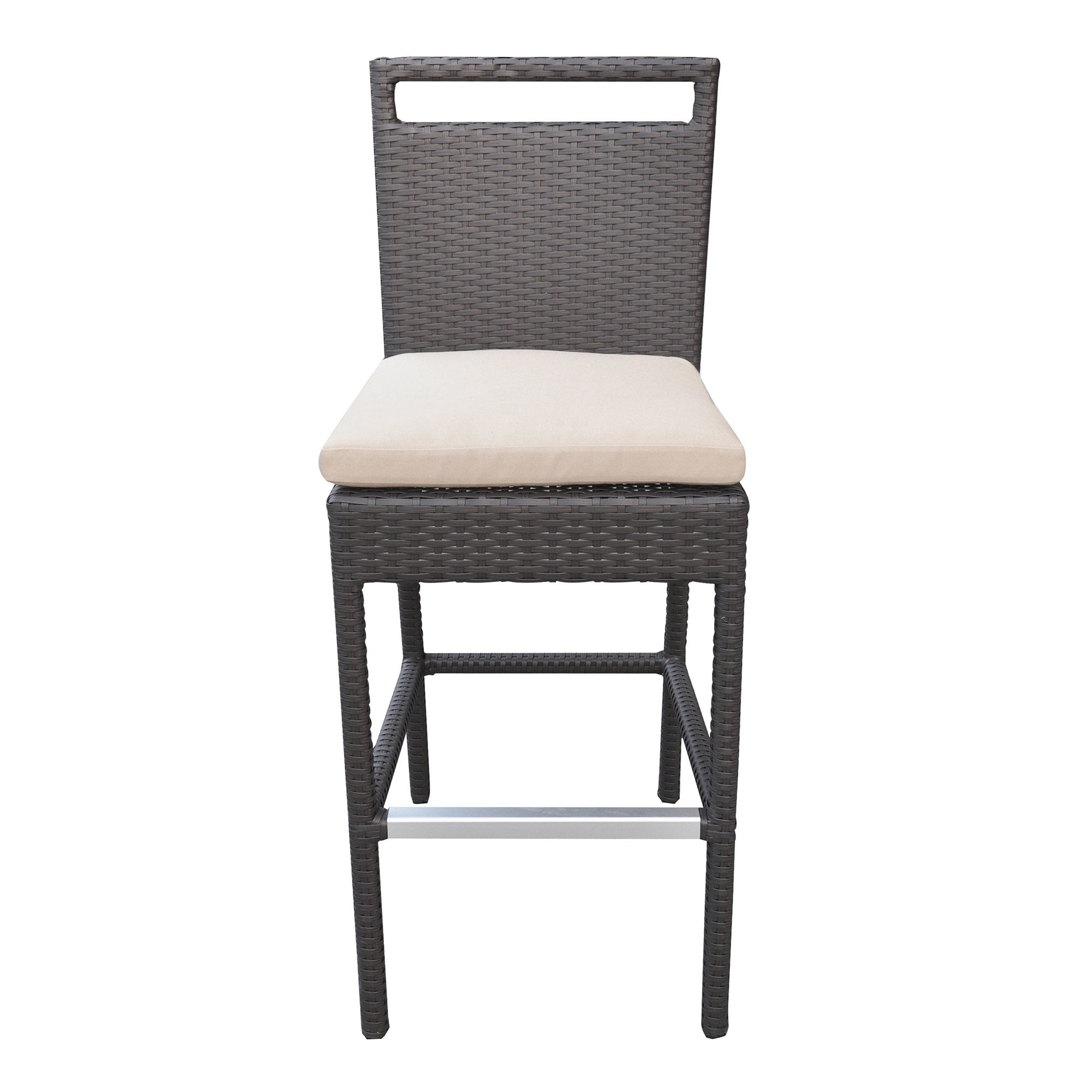 Manfredo Outdoor Patio Bar Sets 4 Chairs and 1 Table (Dark Brown)