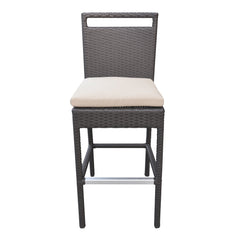 Manfredo Outdoor Patio Bar Sets 4 Chairs and 1 Table (Dark Brown)