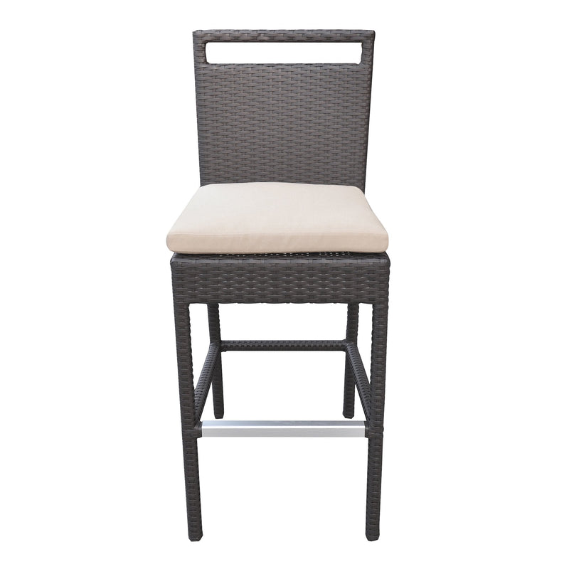 Manfredo Outdoor Patio Bar Sets 4 Chairs and 1 Table (Dark Brown)