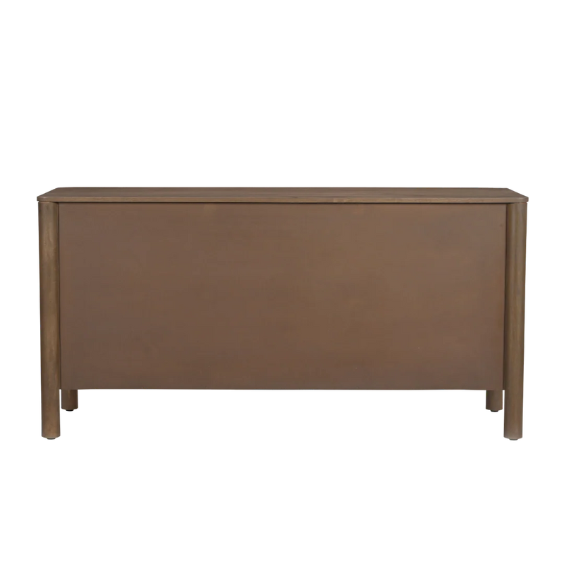 Indiana Scalloped Edge Solid Wood Sideboard – Modern Storage Cabinet