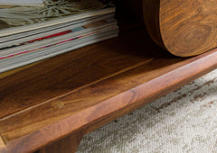 Mid-Century Sheesham Wood Storage Coffee Table