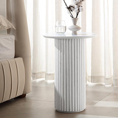 Velin Solid Wood Round Side Table