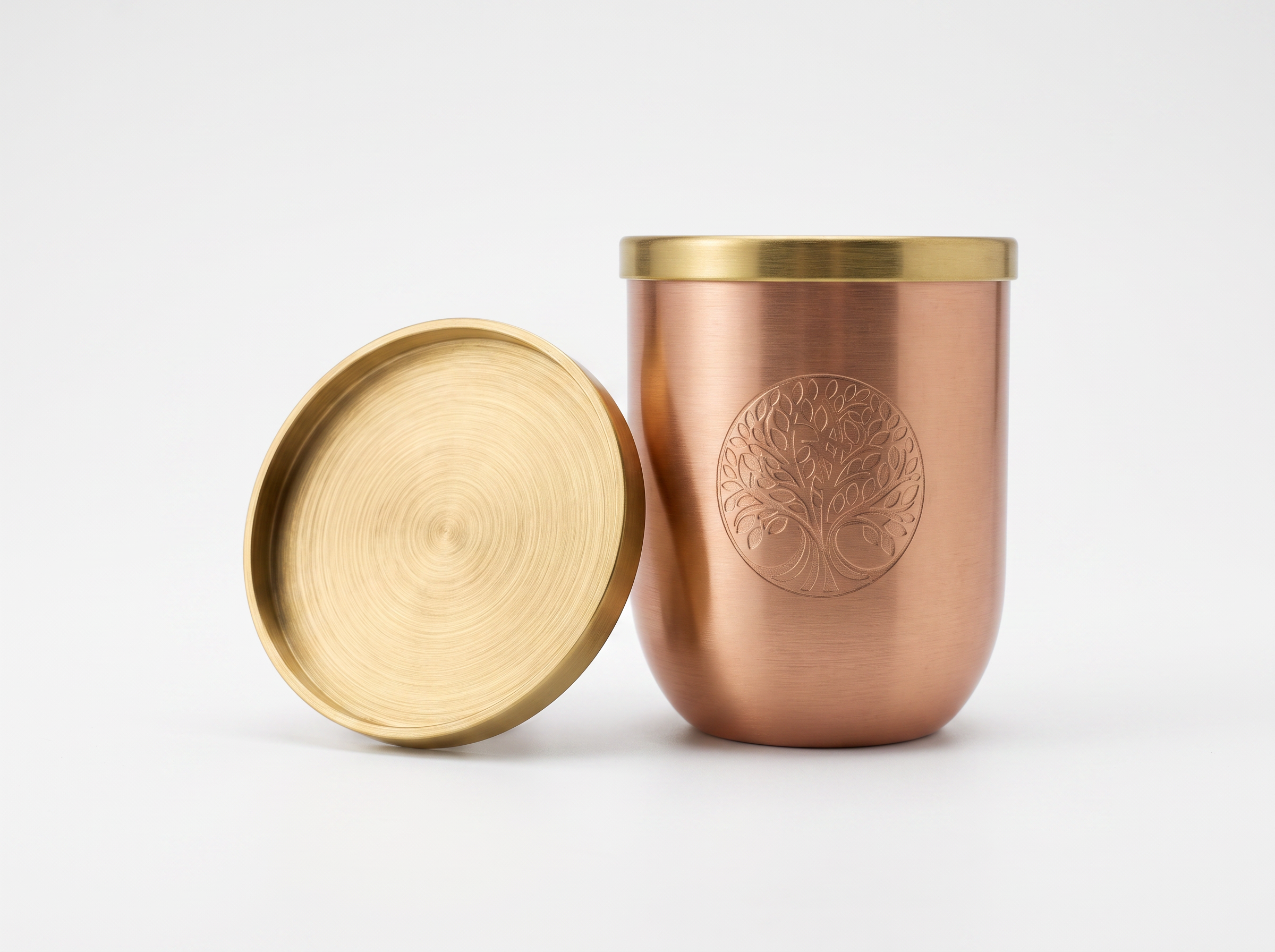 Handcrafted Copper Cup with Lid