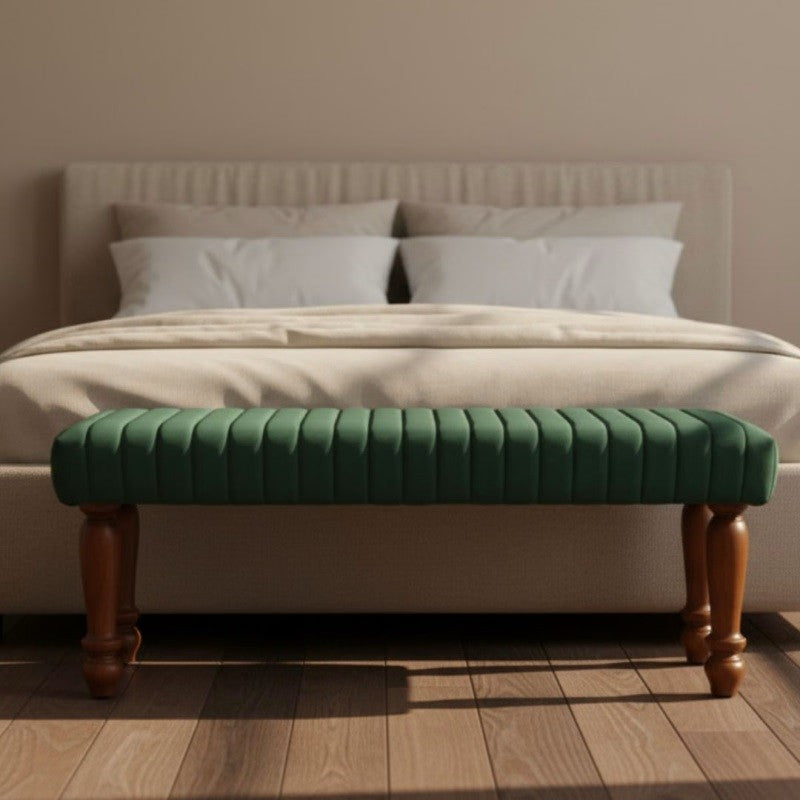 Piccolo Upholstered Bench (Dark Olive Green)