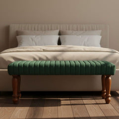 Piccolo Upholstered Bench (Dark Olive Green)
