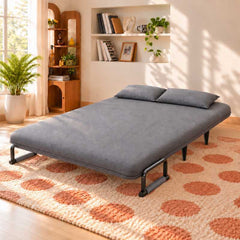 2 Seater Folding Sofa Come Bed, Convertible Sleeper Sofa for Living Room & Guest Room, Double Seat Sofa Bed, Space Saving Folding Sofa Recliner Bed