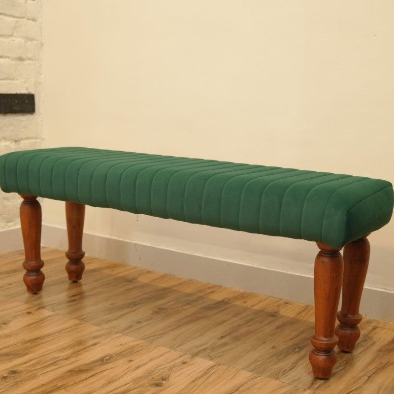 Piccolo Upholstered Bench (Dark Olive Green)