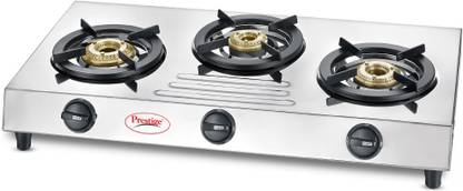 Prestige Fame Stainless Steel Stainless Steel Manual Gas Stove (3 Burners)