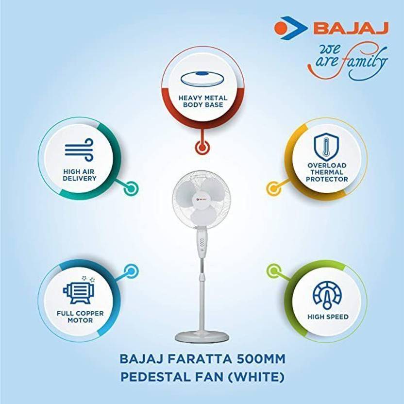 BAJAJ Faratta Tez Copper Motor 500 mm Pedestal Fan-2