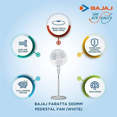 BAJAJ Faratta Tez Copper Motor 500 mm Pedestal Fan-2