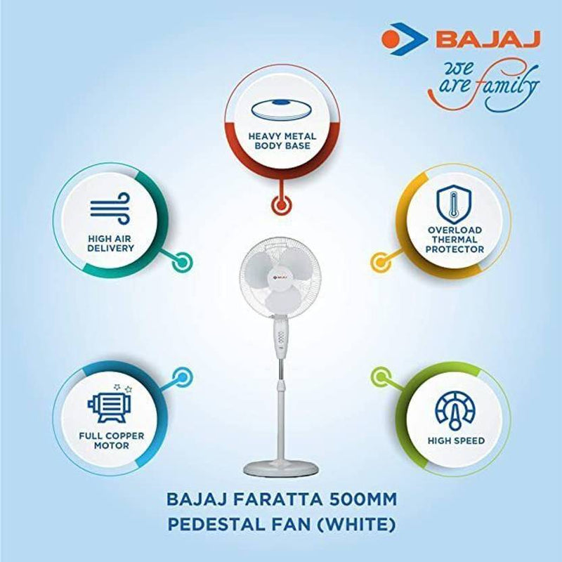 BAJAJ Faratta Tez Copper Motor 500 mm Pedestal Fan-2