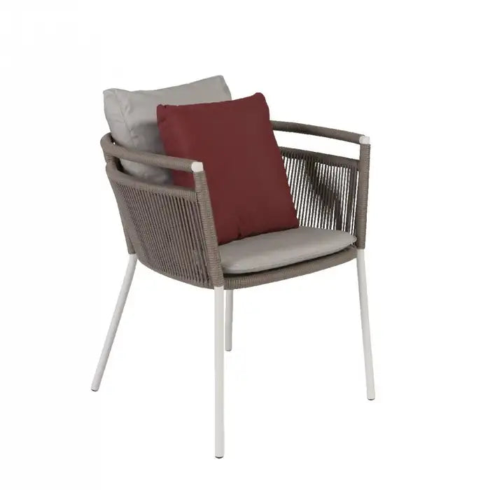 Zullo Outdoor Patio Seating single Chair (Grey) Braided & Rope