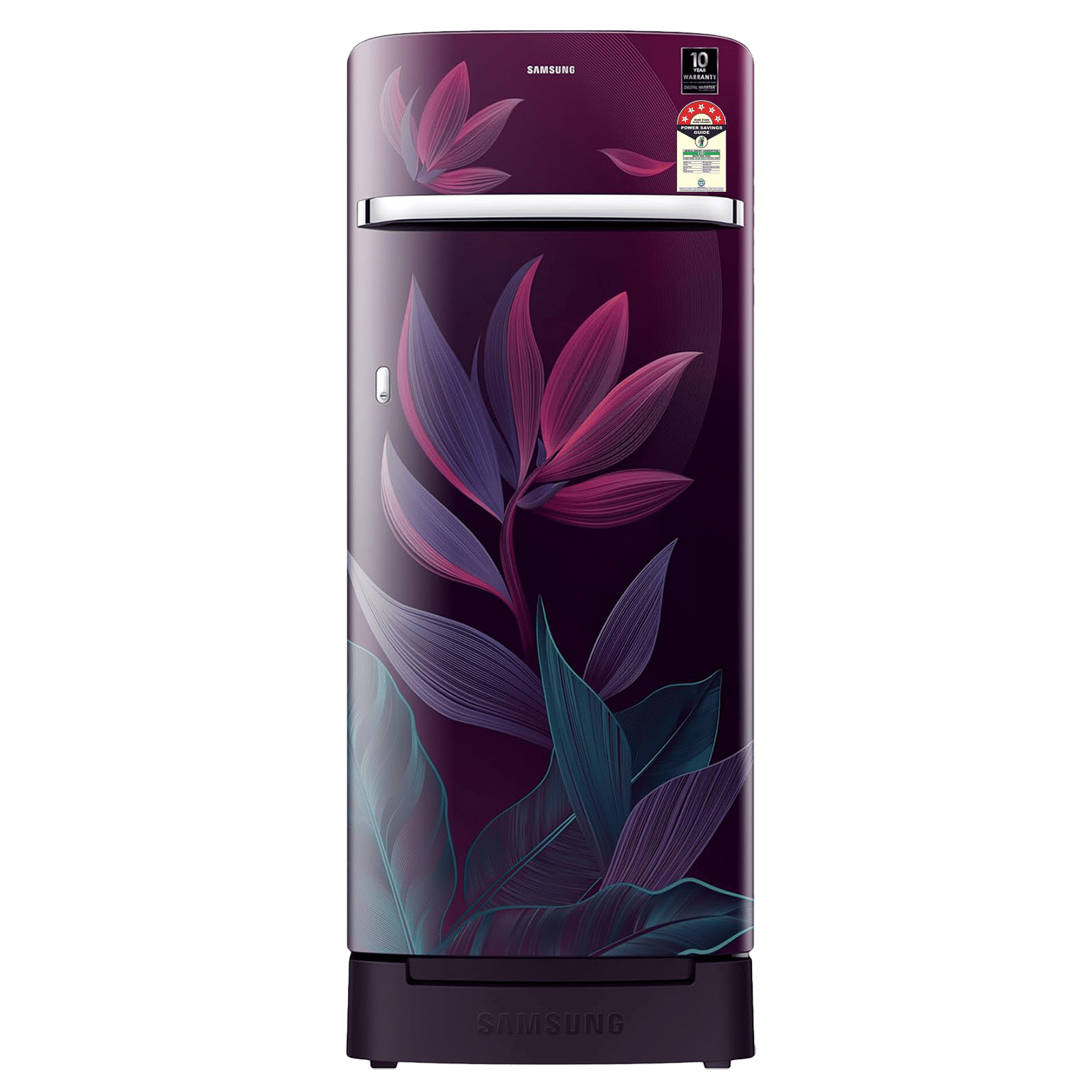 SAMSUNG Horizontal Curve 215 Litres 5 Star Direct Cool Single Door Refrigerator with Base Stand Drawer (RR23D2H259R/HL, Paradise Bloom Purple)