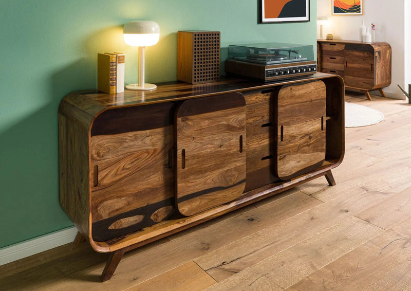 Mid-Century Sheesham Wood Sideboard / Media Console