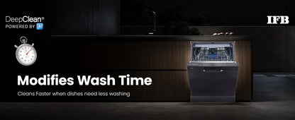 IFB 16 Place Settings with DeepClean® Technology Powered by AI Freestanding Dishwasher (Neptune VX16, Inox Grey, Largest Capacity Washes upto 92 Utensils, 70° Hot Water Wash)