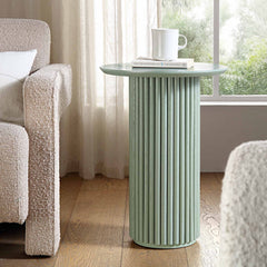Velin Solid Wood Round Side Table