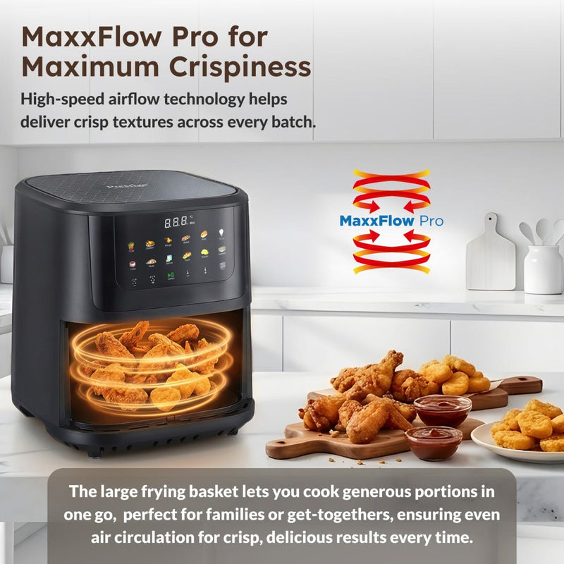 Prestige Crysta Chef Air Fryer 5.5 L + Prestige Nutri-Mate 400W Mixer Grinder, 2 Jars & 3 Lids, Dual Safety Interlock, 1Y Warranty