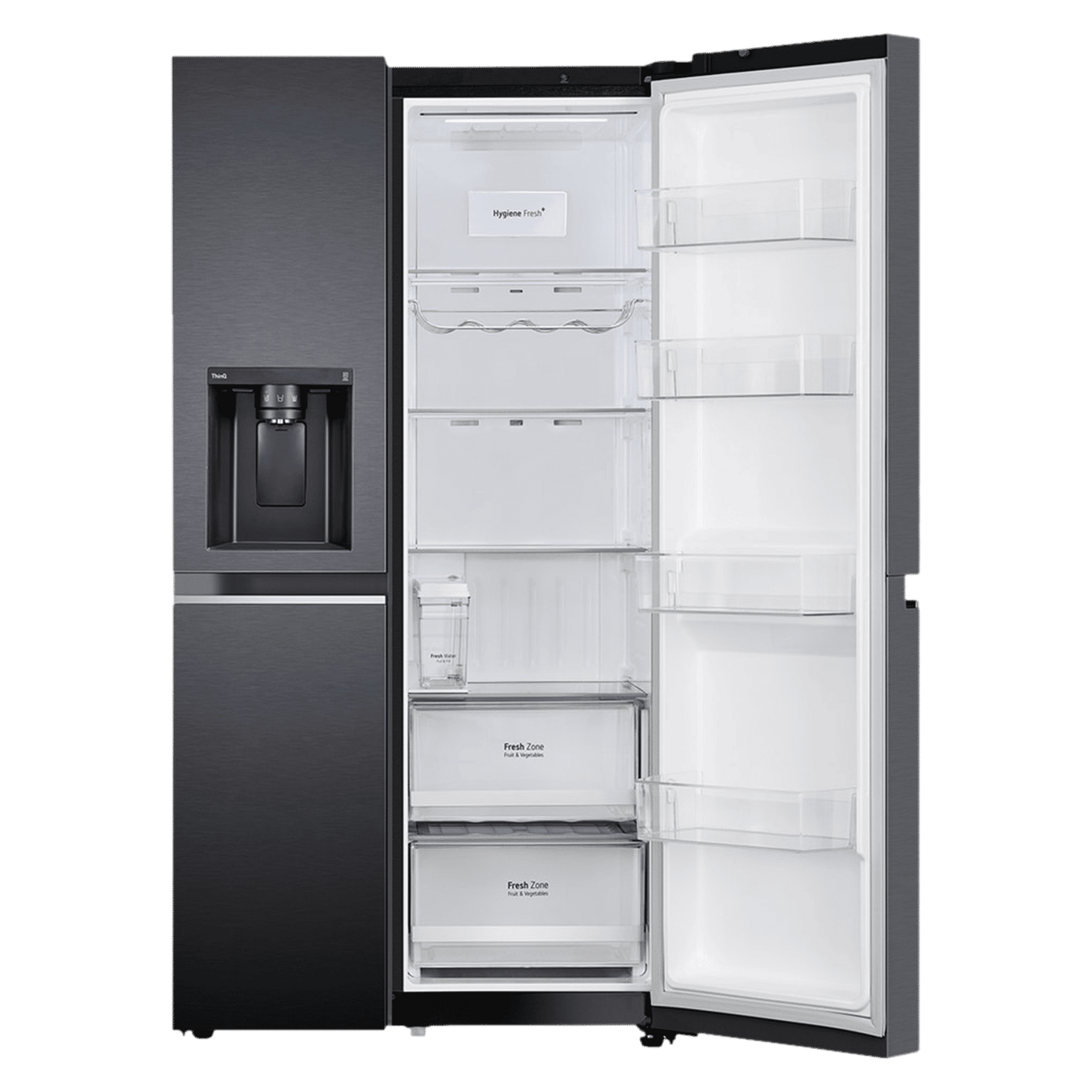 LG 630 Litres 3 Star Frost Free Side by Side Door Smart Wifi Enabled Refrigerator with Multi Air Flow (GL-L257CMC3, Matt Black)