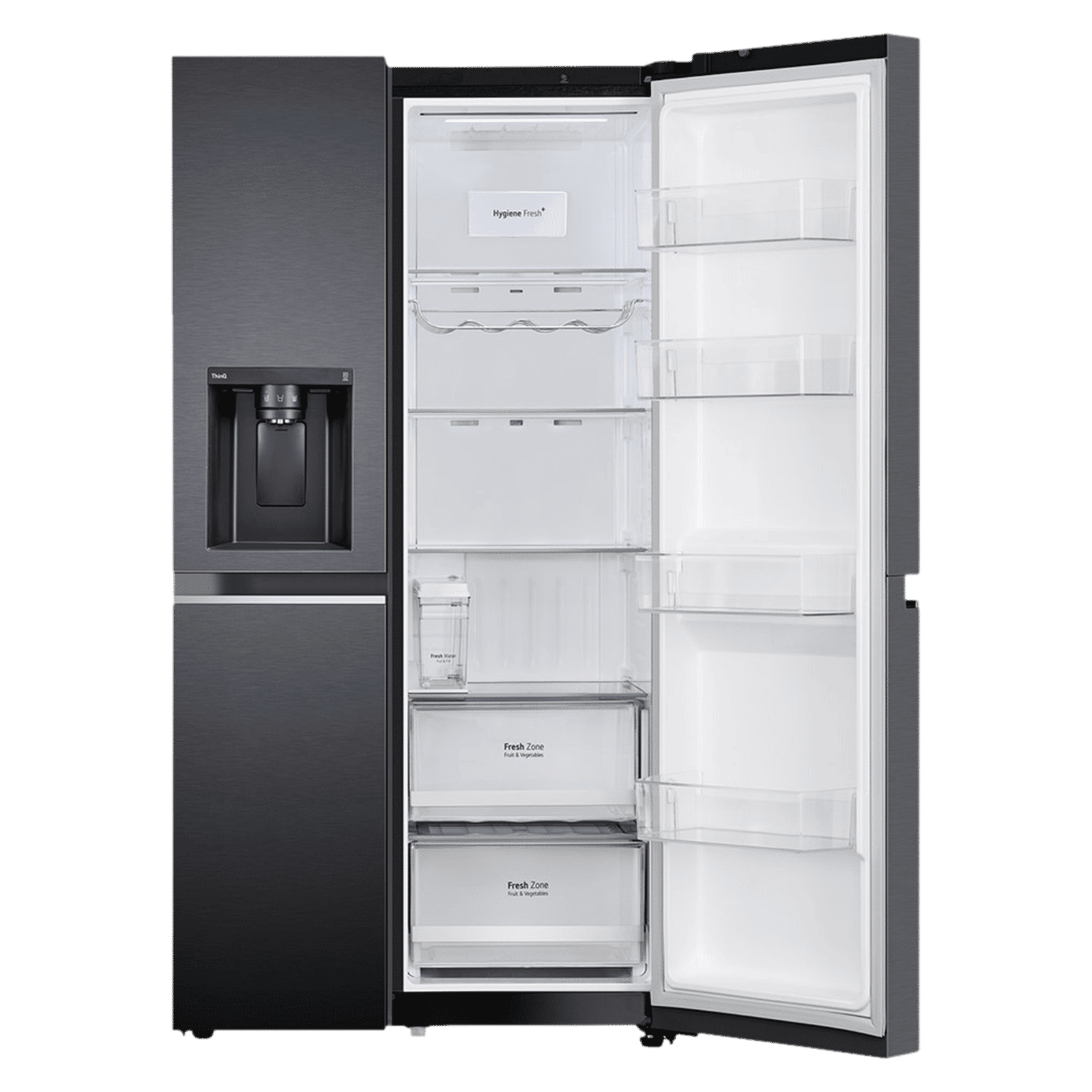 LG 630 Litres 3 Star Frost Free Side by Side Door Smart Wifi Enabled Refrigerator with Multi Air Flow (GL-L257CMC3, Matt Black)