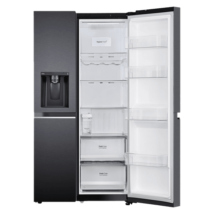 LG 630 Litres 3 Star Frost Free Side by Side Door Smart Wifi Enabled Refrigerator with Multi Air Flow (GL-L257CMC3, Matt Black)