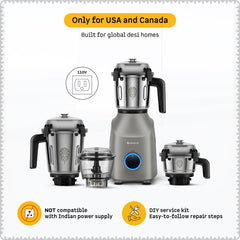 Atomberg Tavi 110V Only for US & Canada Unique Coarse Mode for Silbatta-like Texture 650 W Juicer Mixer Grinder