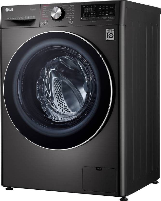 LG 10.5/7 kg Washer with Dryer with Inverter,AI Direct Drive Technology Ready to Wear Clothes with In-built Heater Black (FHD1057STB/F4V9RCP2E)-2