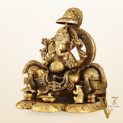 Fine Brass Handcrafted Lord Ganesha Statue 10 inch