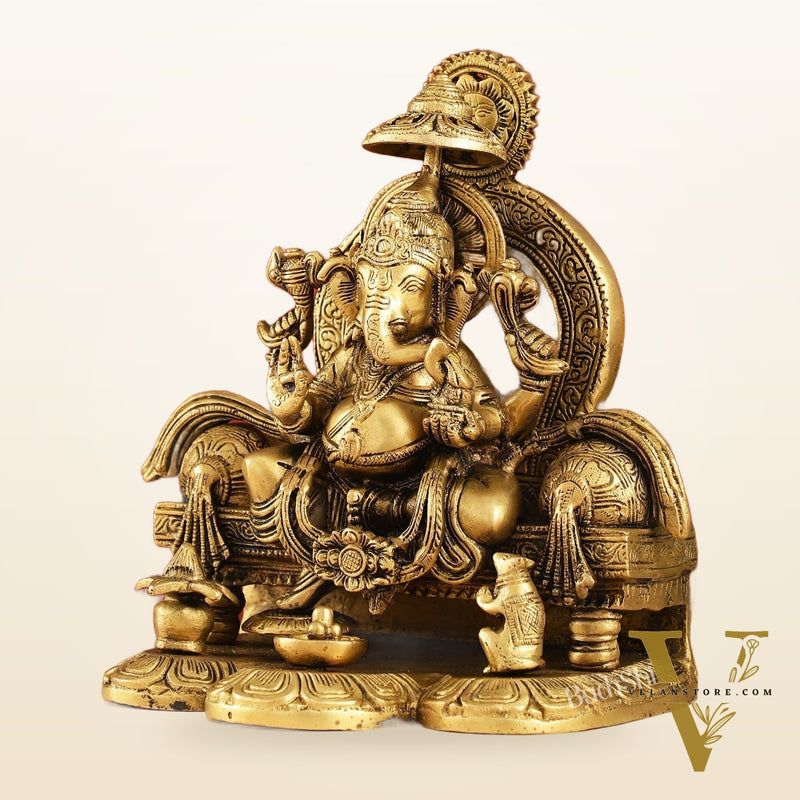 Fine Brass Handcrafted Lord Ganesha Statue 10 inch
