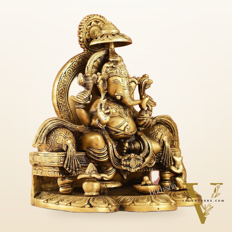 Fine Brass Handcrafted Lord Ganesha Statue 10 inch