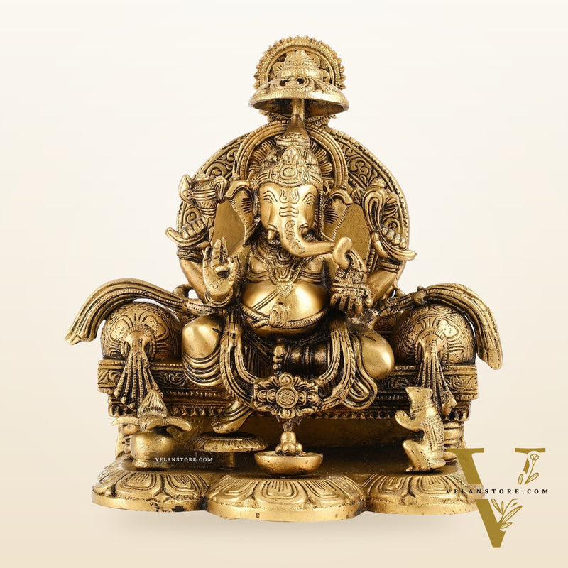 Fine Brass Handcrafted Lord Ganesha Statue 10 inch